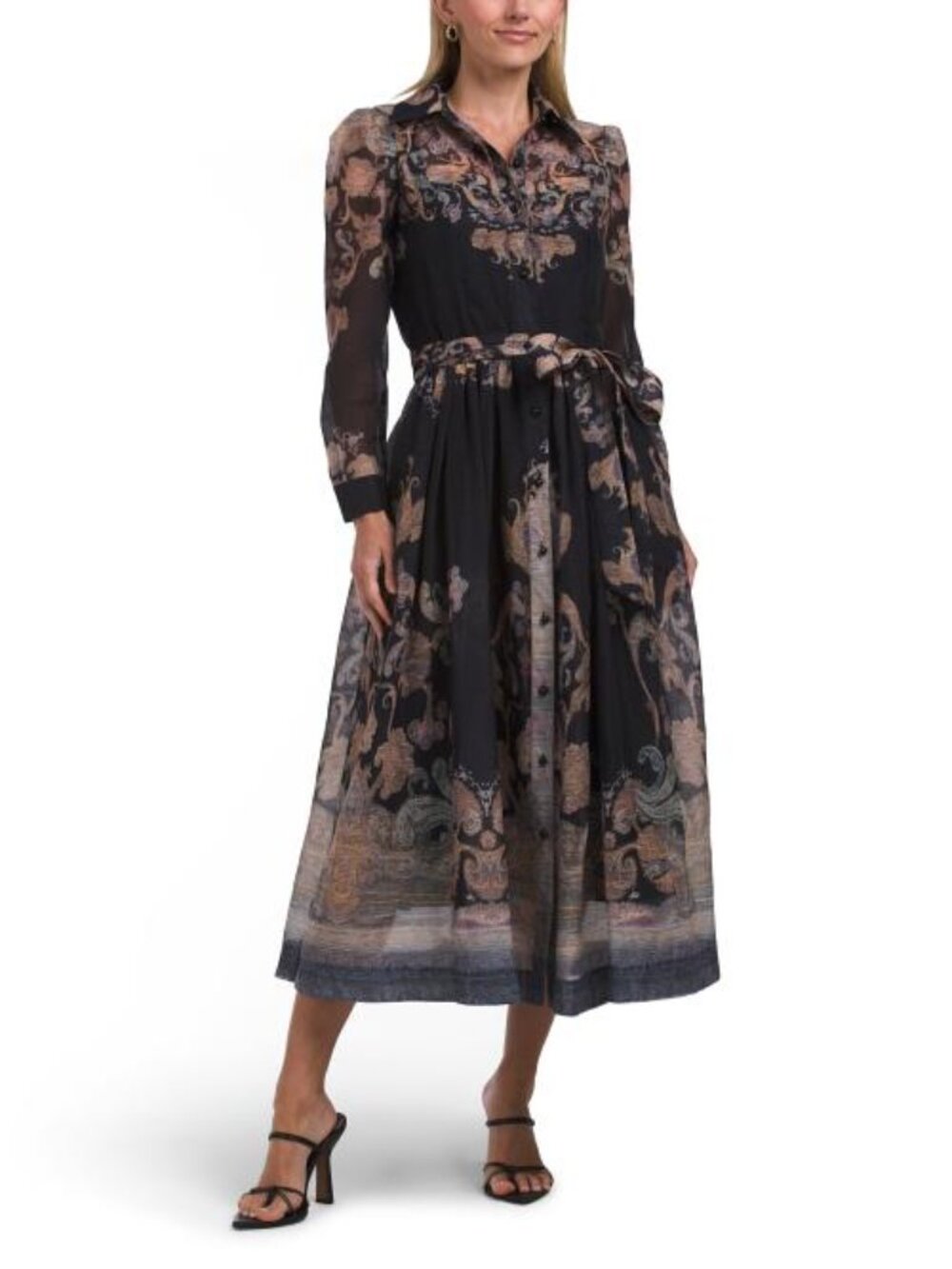 NANCY YANG Printed Shirt Dress